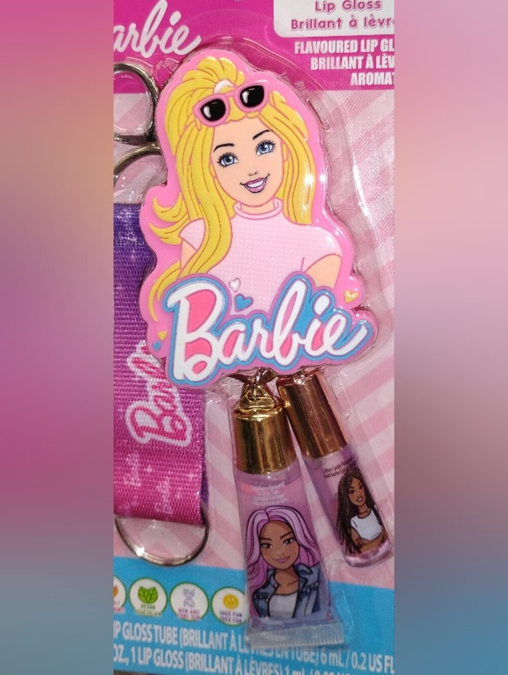 Barbie Pink Lip Gloss Set with Gold Caps